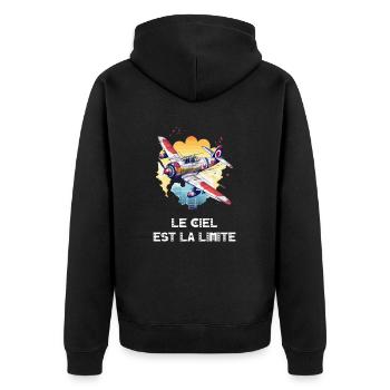 Le ciel est la limite - Veste à capuche bio Premium Unisexe - noir - Dos - Nico (187cm)