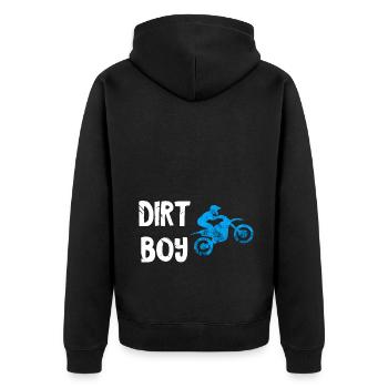 Motocross Bike Offroad Motorcycle Biker - Unisex Premium Bio Zip Hoodie - Schwarz - Hinten - Nico (187cm)