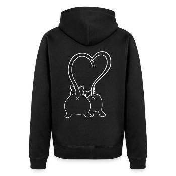 Les chats aiment nouveau blanc - Veste à capuche bio Premium Unisexe - noir - Dos - Nico (187cm)