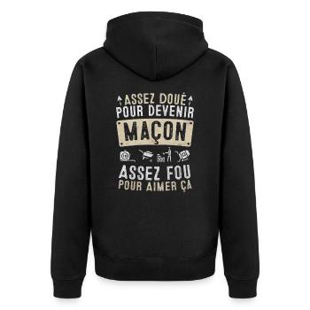 tarif horaire maçon humour maçonnerie homme cadeau - Veste à capuche bio Premium Unisexe - noir - Dos - Nico (187cm)