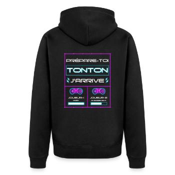 Futur Tonton Gamer Cadeau tonton j'arrive - Veste à capuche bio Premium Unisexe - noir - Dos - Nico (187cm)