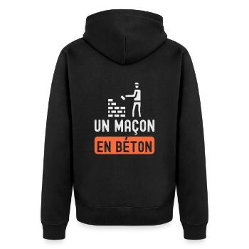 un maçon en béton - Veste à capuche bio Premium Unisexe - noir - Dos - Nico (187cm)