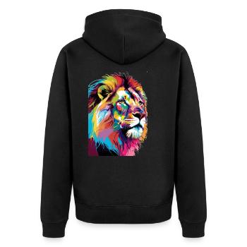 Lion Pop Art - Veste à capuche bio Premium Unisexe - noir - Dos - Nico (187cm)