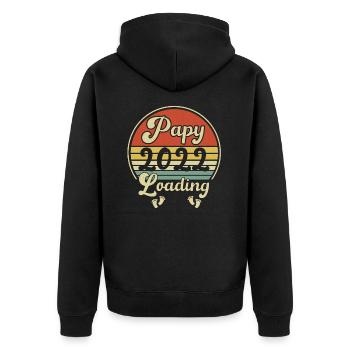 Papy 2022 Chargement - Veste à capuche bio Premium Unisexe - noir - Dos - Nico (187cm)