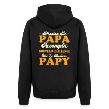Nouveau Challenge Être Le Meilleur Papy - Veste à capuche bio Premium Unisexe - noir - Dos - Nico (187cm)