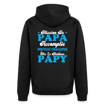 Nouveau Challenge Être Le Meilleur Papy - Veste à capuche bio Premium Unisexe - noir - Dos - Nico (187cm)