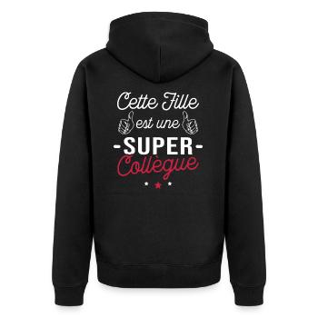 Cette fille est une super Collègue - Veste à capuche bio Premium Unisexe - noir - Dos - Nico (187cm)