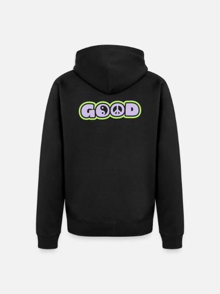 GOOD - Unisex Premium Organic Zip Hoodie - black