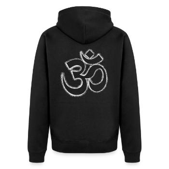 Om - Veste à capuche bio Premium Unisexe - noir - Dos - Nico (187cm)