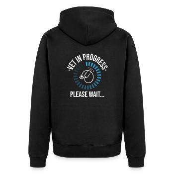 Vet In Progress Please Wait Tiermedizin Ausbildung - Unisex Premium Bio Zip Hoodie - Schwarz - Hinten - Nico (187cm)