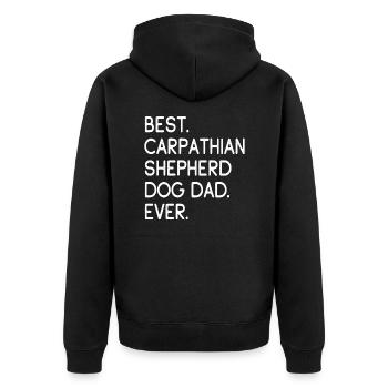 Carpathian Shepherd Dog Dad - Unisex Premium Organic Zip Hoodie - black - Back - Nico (187cm)