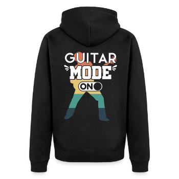 Gitarre Spruch Modus - Unisex Premium Bio Zip Hoodie - Schwarz - Hinten - Nico (187cm)