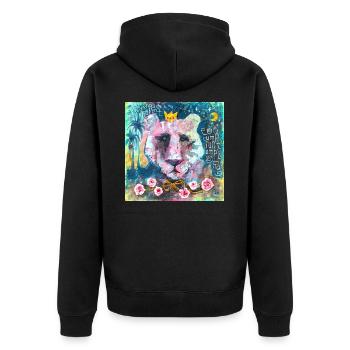 Der Duft von Rosen - Unisex Premium Bio Zip Hoodie - Schwarz - Hinten - Nico (187cm)