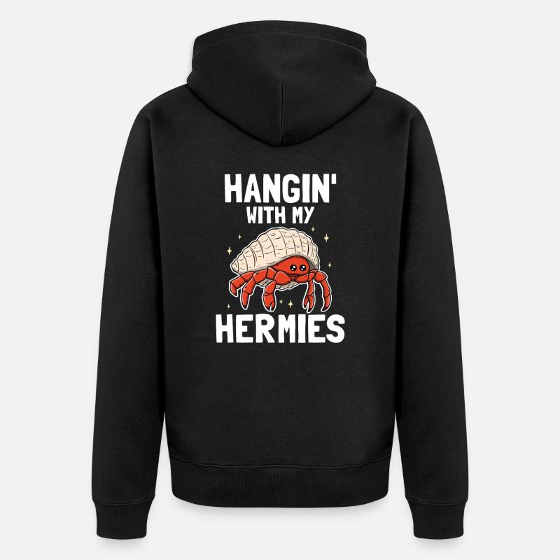 Traîner avec mes Hermies - Veste à capuche bio Premium Unisexe - noir