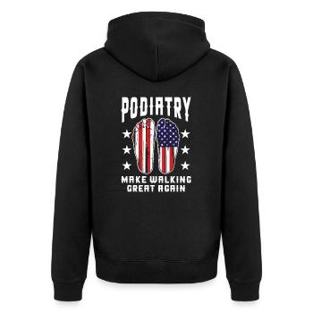 Make Walking Great Again Podologie Humour - Veste à capuche bio Premium Unisexe - noir - Dos - Nico (187cm)
