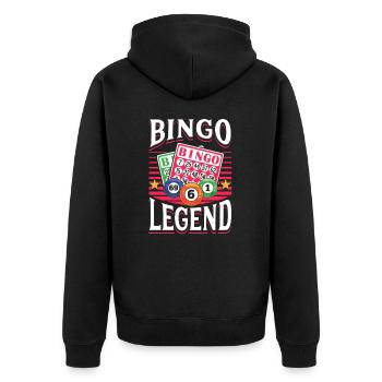 Bingo Legend for Bingo Players - Unisex Premium Organic Zip Hoodie - black - Back - Nico (187cm)