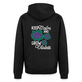 Violet Love for Florists With Humor - Unisex Premium Organic Zip Hoodie - black - Back - Nico (187cm)