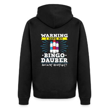 Dicton de bingo amusant pour les joueurs - Veste à capuche bio Premium Unisexe - noir - Dos - Nico (187cm)