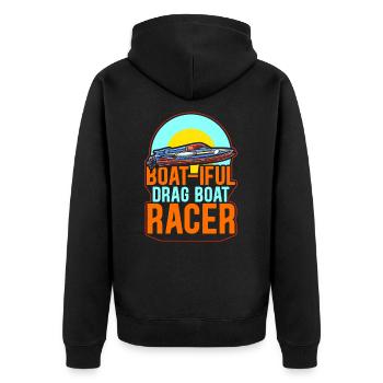 Boat-Iful Drag Boat Racer Speedboat Design - Veste à capuche bio Premium Unisexe - noir - Dos - Nico (187cm)