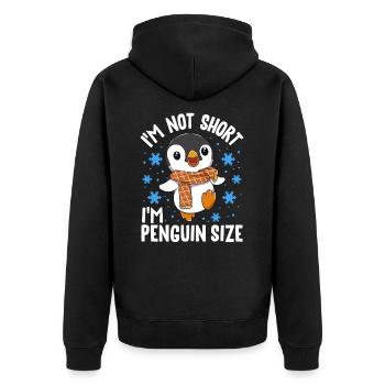 Je ne suis pas petit, j’ai la taille d’un pingouin ! - Veste à capuche bio Premium Unisexe - noir - Dos - Nico (187cm)