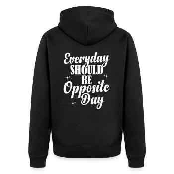 Humour ironique pour les fans de Gegenteiltag - Veste à capuche bio Premium Unisexe - noir - Dos - Nico (187cm)