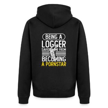 Être un bûcheron Bûcheron Humour - Veste à capuche bio Premium Unisexe - noir - Dos - Nico (187cm)