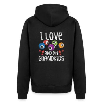 Bingo And My Grandkids - Bingo Night Humor - Unisex Premium Organic Zip Hoodie - black - Back - Nico (187cm)