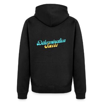 Détermination - Succès - Veste à capuche bio Premium Unisexe - noir - Dos - Nico (187cm)