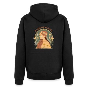 Celebrating Mom My Mother My Queen - Unisex Premium Organic Zip Hoodie - black - Back - Nico (187cm)