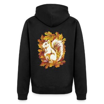 Écureuil d’automne - Veste à capuche bio Premium Unisexe - noir - Dos - Nico (187cm)