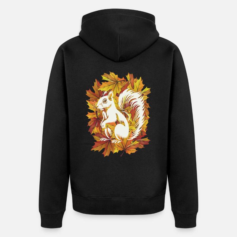 Écureuil d’automne - Veste à capuche bio Premium Unisexe - noir