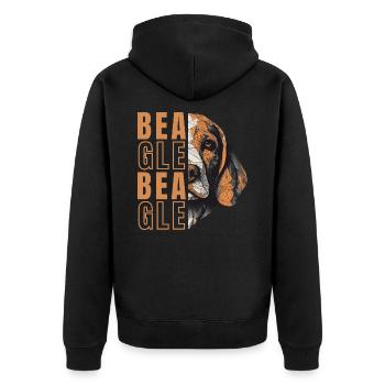 Beagle Lover Géométrie Beagle Art - Veste à capuche bio Premium Unisexe - noir - Dos - Nico (187cm)