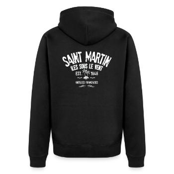 Saint Martin Iles sous le vent - Veste à capuche bio Premium Unisexe - noir - Dos - Nico (187cm)