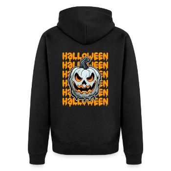 Design d’Halloween effrayant pour la prochaine fête - Veste à capuche bio Premium Unisexe - noir - Dos - Nico (187cm)