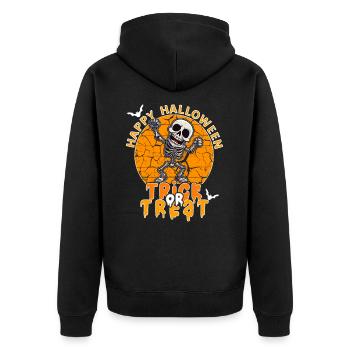 Halloween Design Creepy Skeleton Design - Unisex Premium Organic Zip Hoodie - black - Back - Nico (187cm)