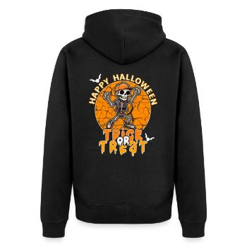 Halloween Design Creepy Skeleton Design - Unisex Premium Organic Zip Hoodie - black - Back - Nico (187cm)