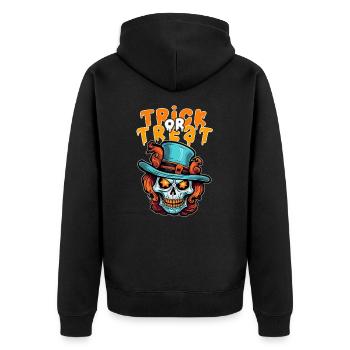 Halloween Design Creepy Skeleton Design - Unisex Premium Organic Zip Hoodie - black - Back - Nico (187cm)