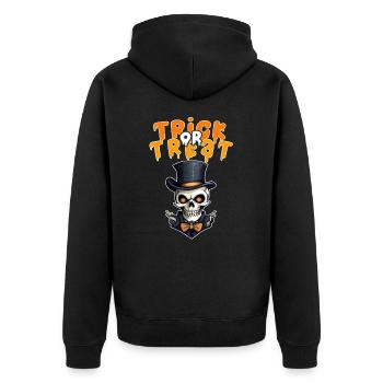 Halloween Design Creepy Skeleton Design - Unisex Premium Organic Zip Hoodie - black - Back - Nico (187cm)