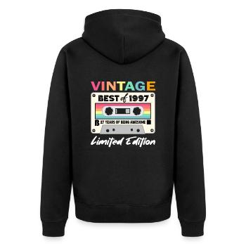 Best of 1997 - 27th Anniversary Limited Edition - Unisex Premium Organic Zip Hoodie - black - Back - Nico (187cm)