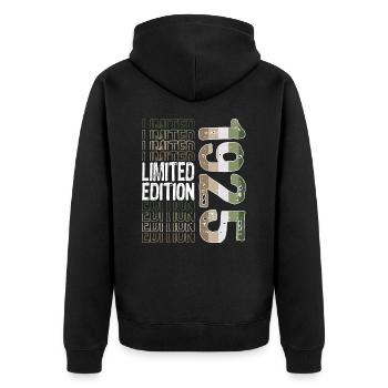 Limited Edition seit 1925 Geburtstag Vintage 1925 - Unisex Premium Bio Zip Hoodie - Schwarz - Hinten - Nico (187cm)
