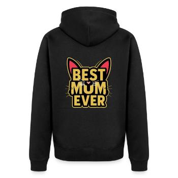 Best Mom Forever - Chat à motif de fête des mères - Veste à capuche bio Premium Unisexe - noir - Dos - Nico (187cm)