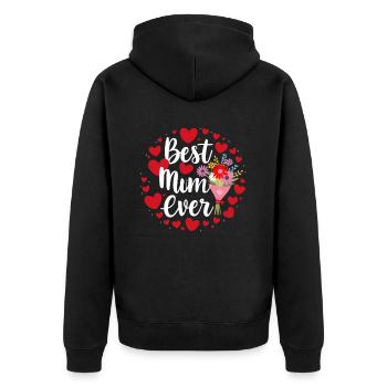 Best Mom Forever - Cadeau de fête des mères - Veste à capuche bio Premium Unisexe - noir - Dos - Nico (187cm)