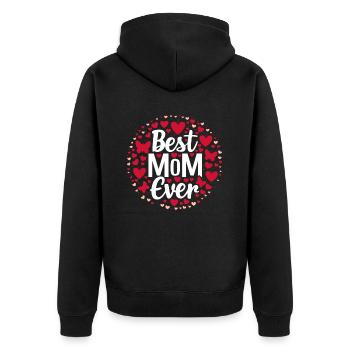 Best Mom Forever - Cadeau de fête des mères - Veste à capuche bio Premium Unisexe - noir - Dos - Nico (187cm)