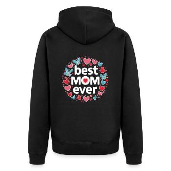 Best Mom Forever - Cadeau de fête des mères - Veste à capuche bio Premium Unisexe - noir - Dos - Nico (187cm)