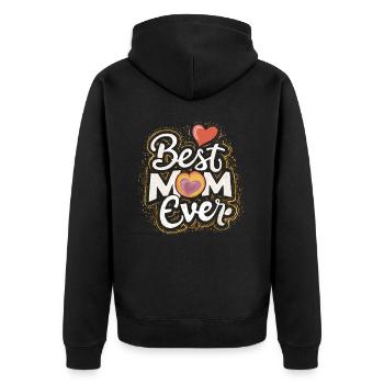 Best Mom Forever - Cadeau de fête des mères - Veste à capuche bio Premium Unisexe - noir - Dos - Nico (187cm)