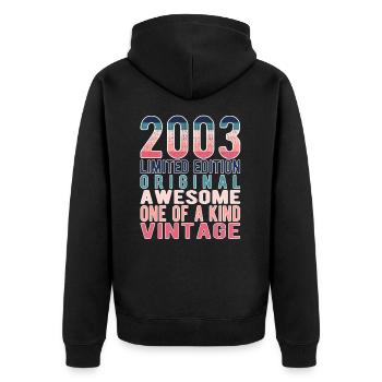 Limited Edition Since 2003 Birthday Vintage 2003 - Unisex Premium Organic Zip Hoodie - black - Back - Nico (187cm)