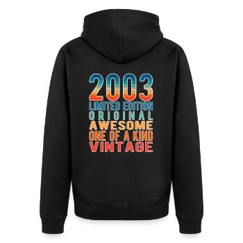 Limited Edition Since 2003 Birthday Vintage 2003 - Unisex Premium Organic Zip Hoodie - black - Back - Nico (187cm)