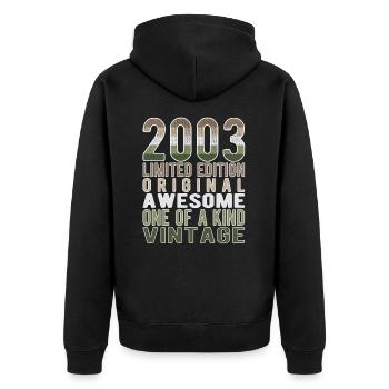 Limited Edition Since 2003 Birthday Vintage 2003 - Unisex Premium Organic Zip Hoodie - black - Back - Nico (187cm)