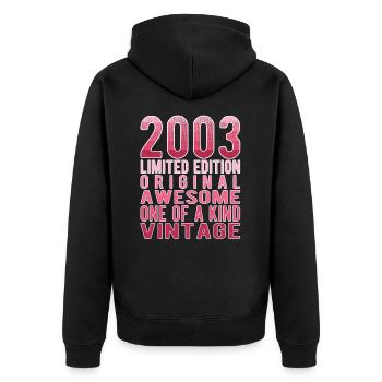 Limited Edition Since 2003 Birthday Vintage 2003 - Unisex Premium Organic Zip Hoodie - black - Back - Nico (187cm)