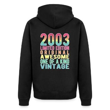 Limited Edition Since 2003 Birthday Vintage 2003 - Unisex Premium Organic Zip Hoodie - black - Back - Nico (187cm)